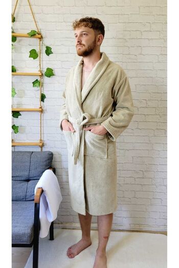 Alpar Tekstil Cotton Soft Towel for Men and Women - Bathrobe / Beige