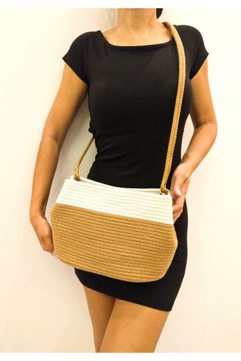 Antioch Art And Design Handcrafted Straw Arm and Shoulder Bag - Thick Washable Cord