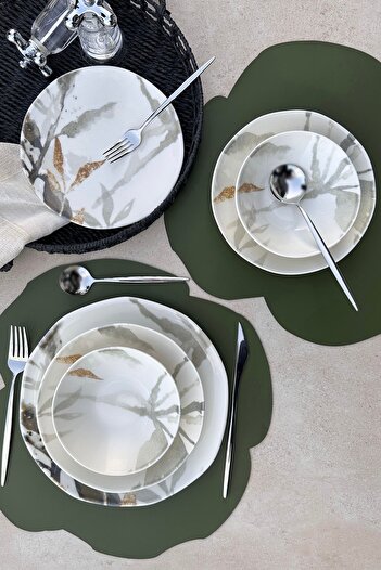 porselenden Roman Porcelain 6 Person 21 cm Cake Plate Non-Exhausting Pattern Guaranteed Flower Pattern