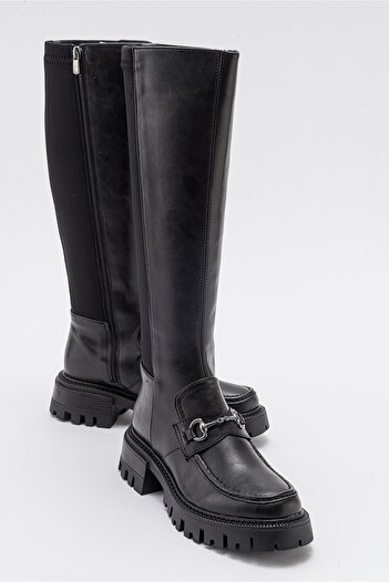 LuviShoes Detailní propracované dámské boty CHAPEL s černou koženou přezkou