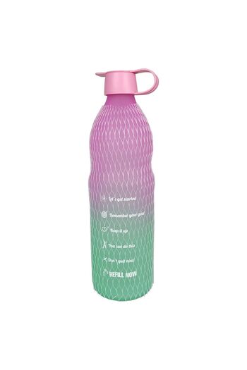 ÇAYLAR AVM Motivation Colored Glass Water Bottle 1 Lt Pink-Green