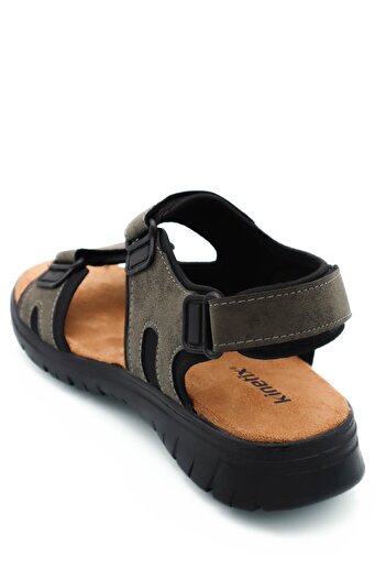 Kinetix Savio Çift Cırtlı Spor Model Erkek Sandalet Yumuşak Taban Erkek Sandalet Haki