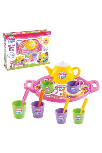 Doğan Oyuncak Dünyası Candy & Ken Tea Set with Tray - Kitchen Sets - Home Toy Sets