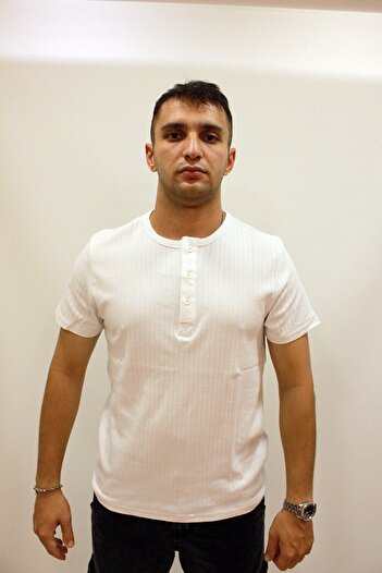 Cazador Jazz 4270 - Men's T-Shirt, Self Texture and Placket Collar