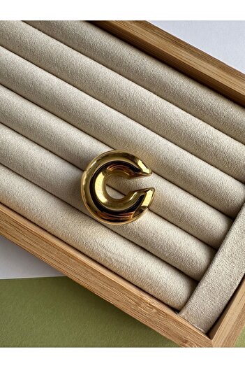 ringbox Gold Bombeli Kıkırdak Küpe Earcuff