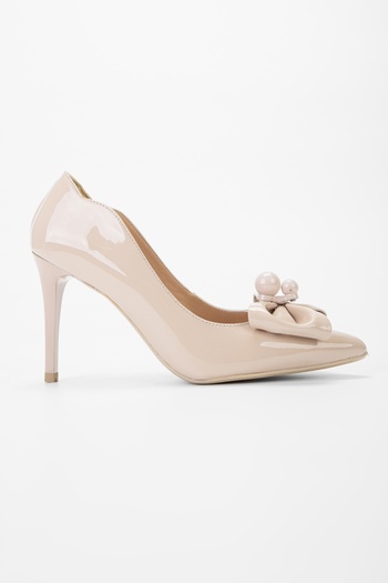 Valmenti Nozario Women's Powder Patent Leather Genuine Leather Heeled Shoes