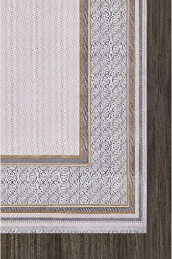 Artemis Halı Mina Krem Gold Çerçeve Desen Halı 09099d