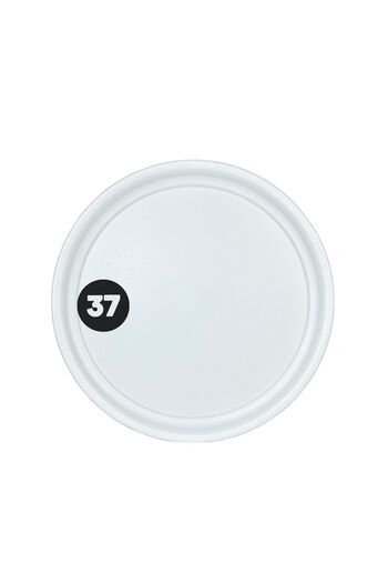 hemlife Single 37 Cm White Metal Round Tea, Coffee, Cake, Serving Tray Decorative Presentation
