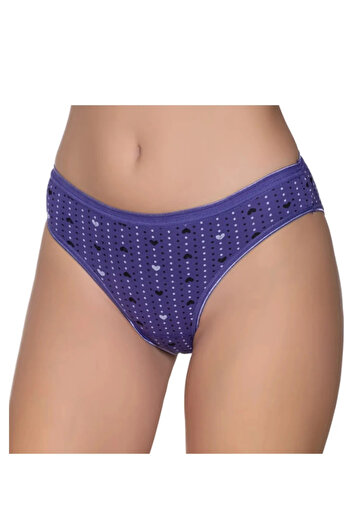PİERLES Pachet de 6 chiloți de bikini colorați cu inimă din lycra cu buline