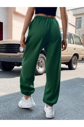Mythologie Atlanta Georgia Sweatpants Jogger - Nefti Green Printed Rubber Leg High Waist