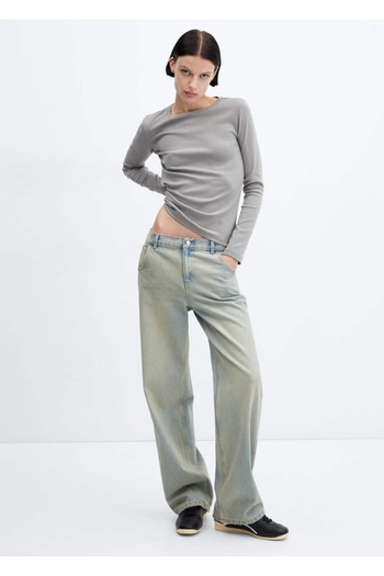 MANGO Woman Cotton Long Sleeve T-Shirt