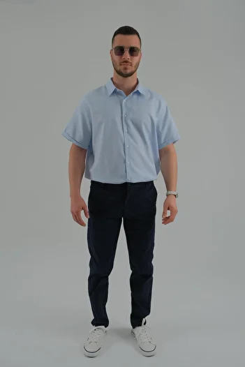 ASG TEKSTİL Men's StraightJeans- Navy Color Trousers