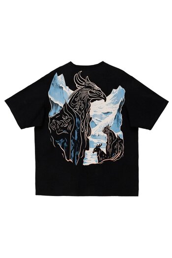 Nors Phoenix Rising Black Oversize T-Shirt