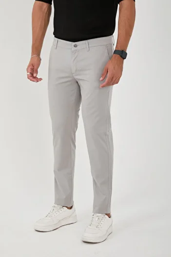 BROCARD Light GrAy Men's Slim Fit LycrA Chino PAnts