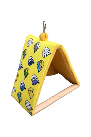 Kuşarkadaşım Budgie Sleeping Swing Wind-Breaking Tent Swing Yellow