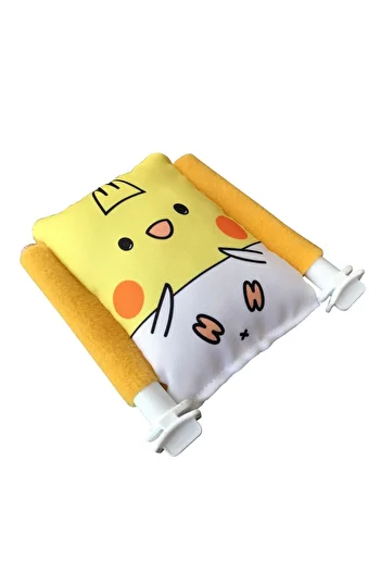 Kuşarkadaşım Bird Bed Soft Resting Pillow Double Sided Sleeping Perch Yellow White Cockatiel Bed Perch