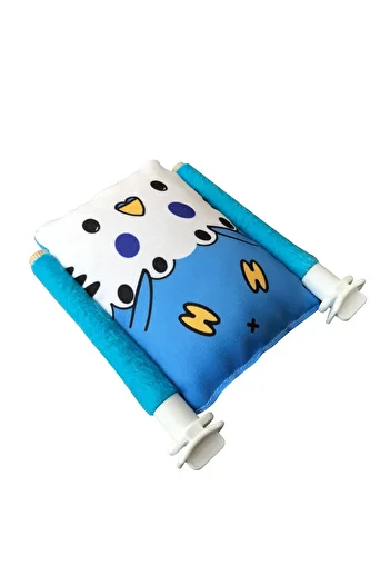 Kuşarkadaşım Bird Bed Soft Rest Pillow Double Sided Sleeping Perch Blue Budgie Bed Perch