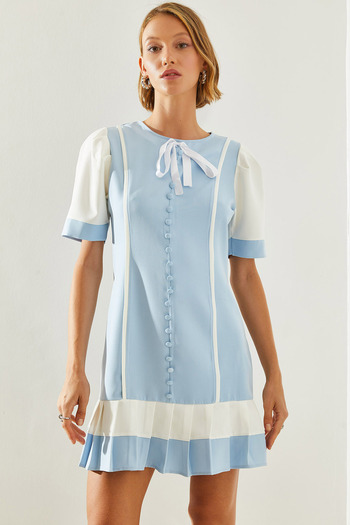 Bianco Lucci Rochie de damă cu detaliu cu fundă și fermoar ascuns - 21192 60251644