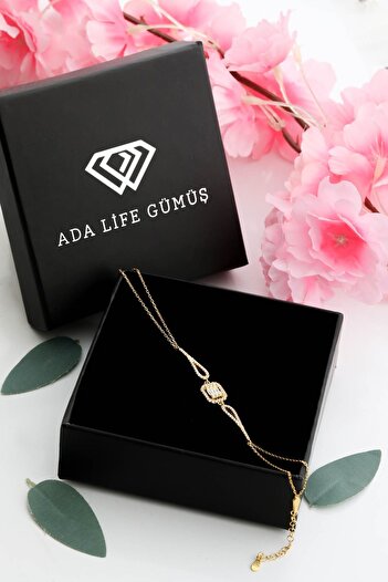 ADA LİFE GÜMÜŞ 925 Ayar Gümüş Gold Baget Taşlı Gümüş Bileklik(özel Kutulu)