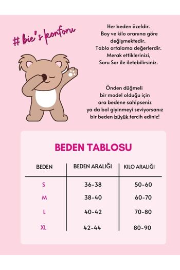 bie's Pijamale din lână pentru femei cu model unicorn - guler cămașă, nasturi în față, mânecă lungă - slim fit