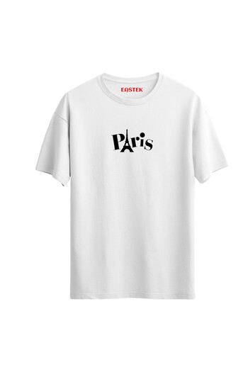Açık Garaj Unisex Paris Printed Regular T-Shirt