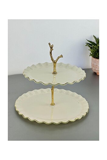 Glore 2 Layer Solid Cream Glass Service