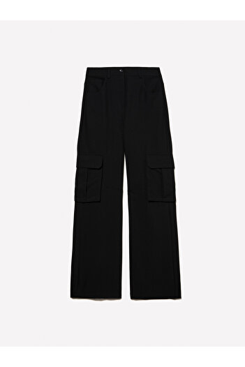 Sisley Black Viscous 5-pocket Cargo Pants - Straight Cut