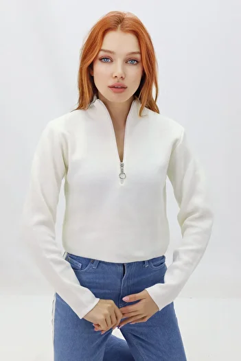 ÇILDIR ÖRME zippered sweater