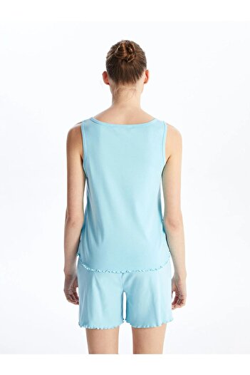 LC Waikiki LCW Young Kadın Kaçık Yaka Düz Şortlu Pijama Takım