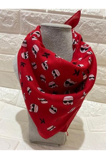 sema aksesuar Unisex Cat Patterned Scarf - Bandana - Glasses Bandana Cat Cotton Scarf