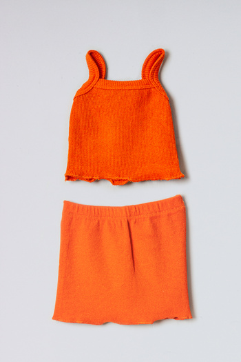 ADABEBEK Corded Baby Crop Skirt and Rope Hanging Top Set
