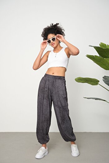 LİVE SPORT Women's Acid Washed Cupra Shalwar with Carrot Leg Pocket