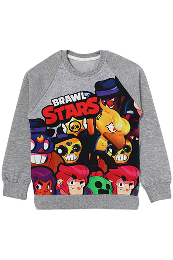 DobaKids Boy's Gray 3D PrinteD long Sleeve T-shirt - Poco Colt Leon Crow