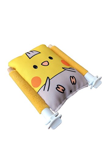 Kuşarkadaşım Bird Bed Soft Rest Pillow Double Sided Sleeping Perch Yellow Gray Cockatiel Bed Perch