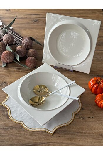 Meri Ev Gereçleri Porcelain Salad Bowl Set of 2