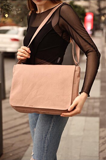LETOON Double Pocket Snap Fastener Shoulder Bag