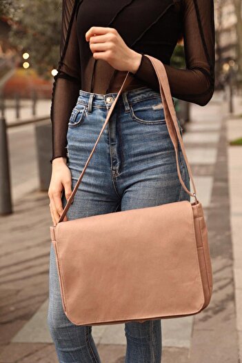 LETOON Double Pocket Snap Fastener Shoulder Bag