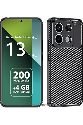 m.tk moveteck Xiaomi Redmi Note 13 Pro 4g Case with Camera Protection Carbon Pattern Appearance Long Lasting Does Not Lose Color