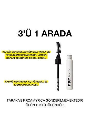 POP Beauty Kaş Sabitleyici Ve Şekillendirici, Kaş Fırçası, Tarağı Ve Sabitleyici Jel (laminasyon Etkili)