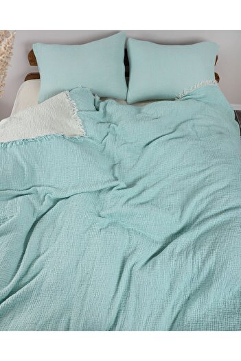 Natural Muslin Bedspread Battal Size 230X250 cm
