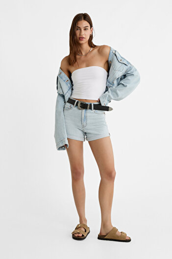 Stradivarius Slim fit mom şort