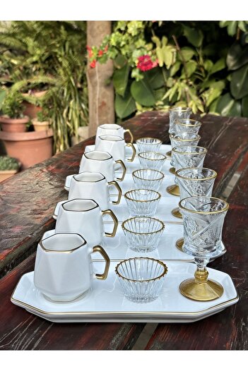 Hediye Köşkü 12 parça Kahve Sunum Cam Set