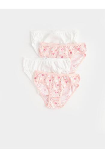 LC Waikiki Lcw Baby - Set of 4 Printed and Elastic Waist Panties for Baby Girl