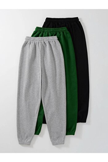 Mythologie Φούτερ Jogger με στάμπα 3 τεμαχίων Cat And Moon - Μαύρο Nefti Green Grey Rubber Leg Normal Waist