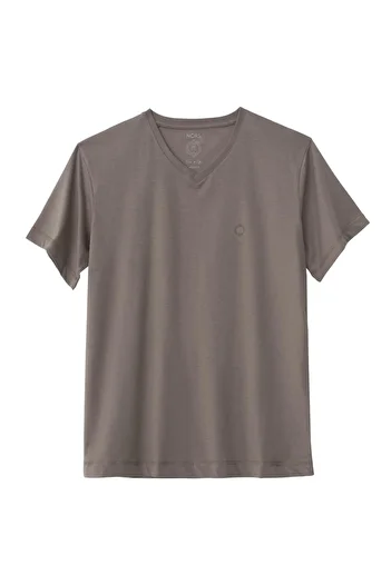 Nors Mink Color Regular V-Neck T-Shirt