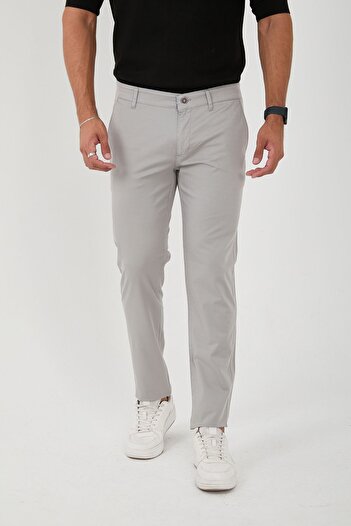 BROCARD Light GrAy Men's Slim Fit LycrA Chino PAnts
