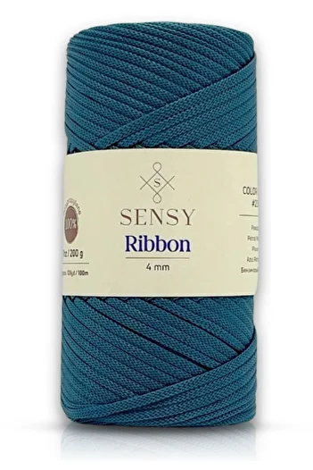 SENSY Panglică din poliester premium albastru petrol - frânghie 200 g frânghie macrame