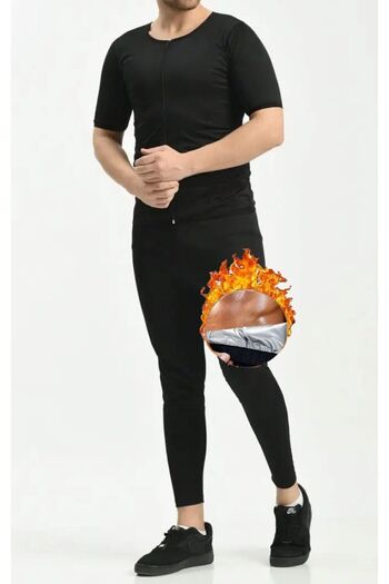 Sh Mağazacılık Sweat Thermal Sauna Corset Tights and Zipper Set