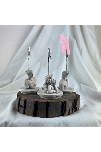 oasis decoration Mink Antique David, Cupid (Angel) and Venus Base Sculpture 3-Piece Note Holder Set, Photo Holder