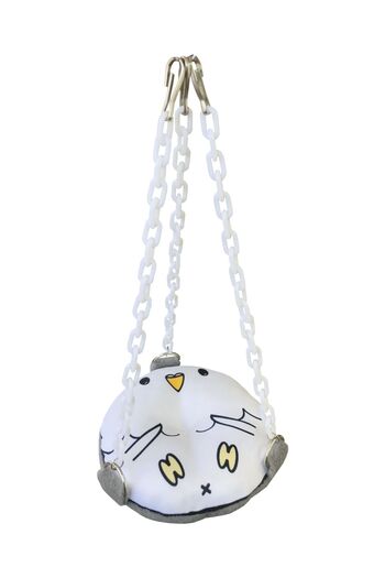 Kuşarkadaşım Budgie Round Bagel Swing Double Sided Swing Toy White
